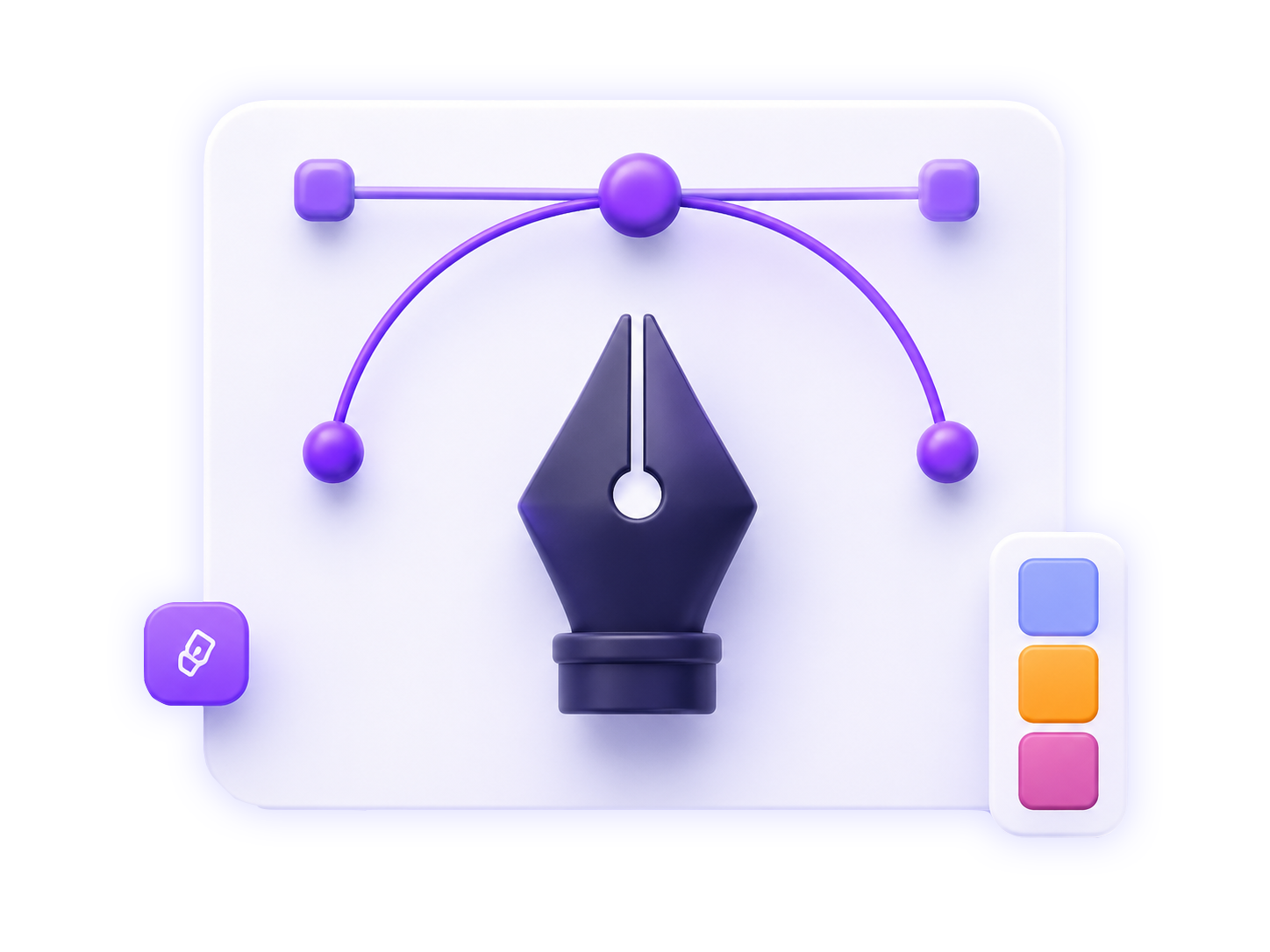 Professional graphic design pen tool and brand color controls