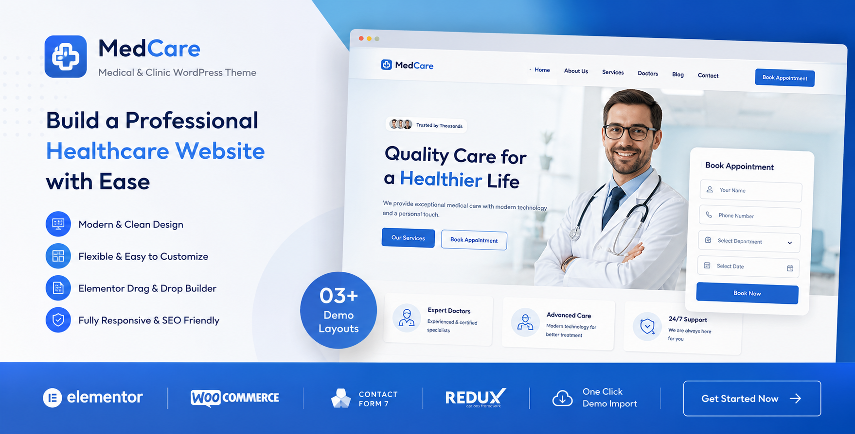 Healthcare website template preview