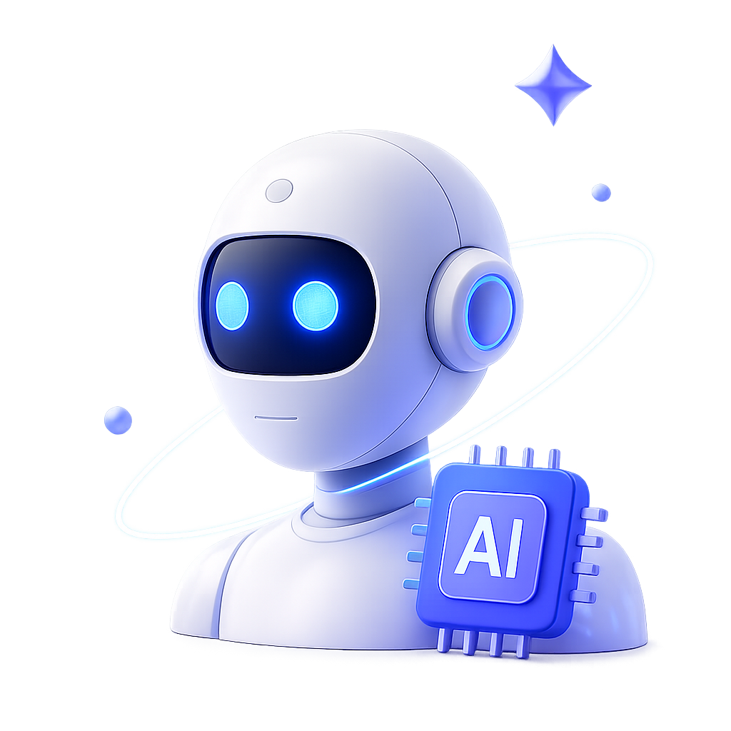 Friendly AI assistant robot with automation chip